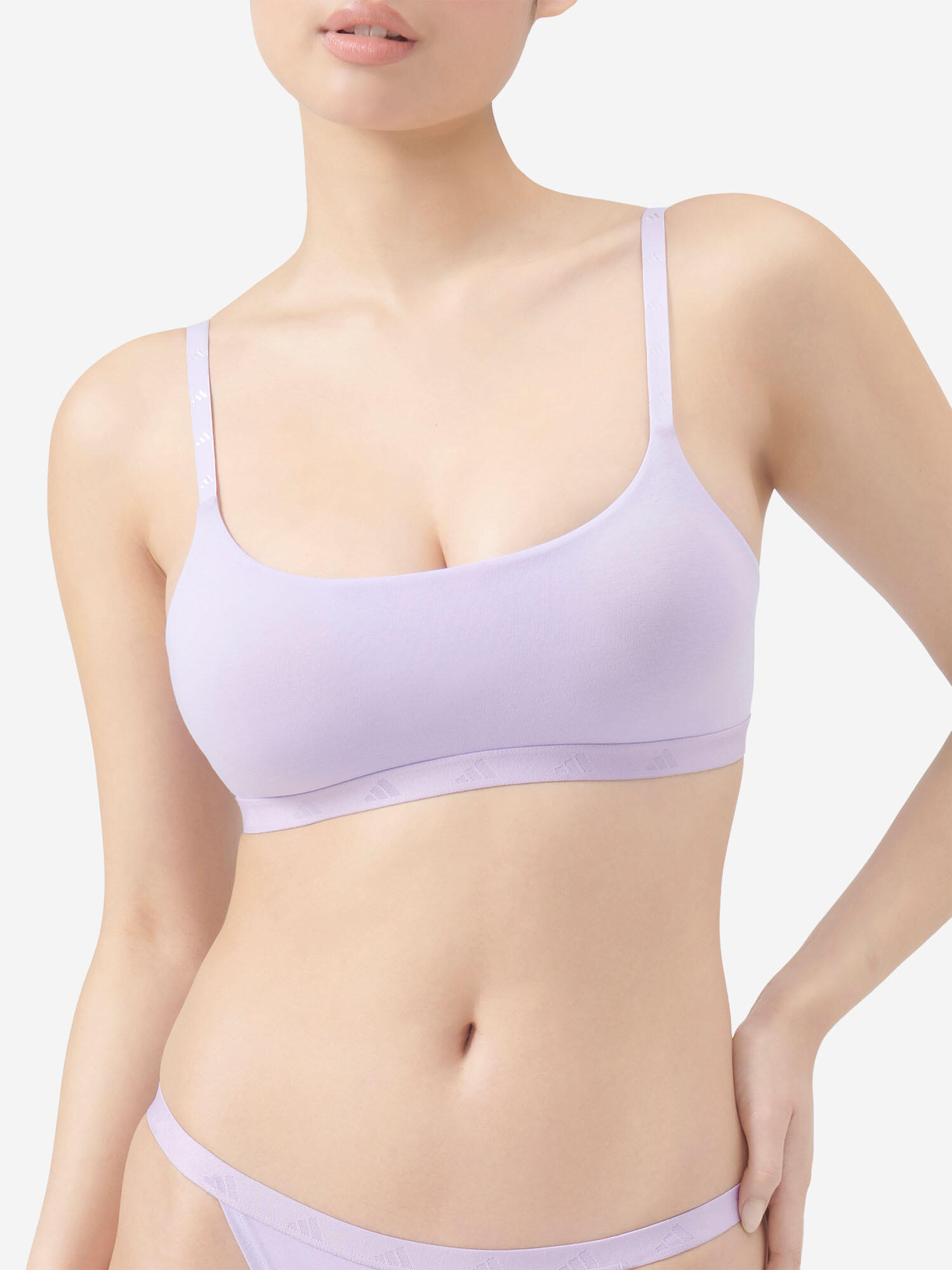 Bustier sportlich soft Damen - Sport Active Essentials Cotton flieder 2/7