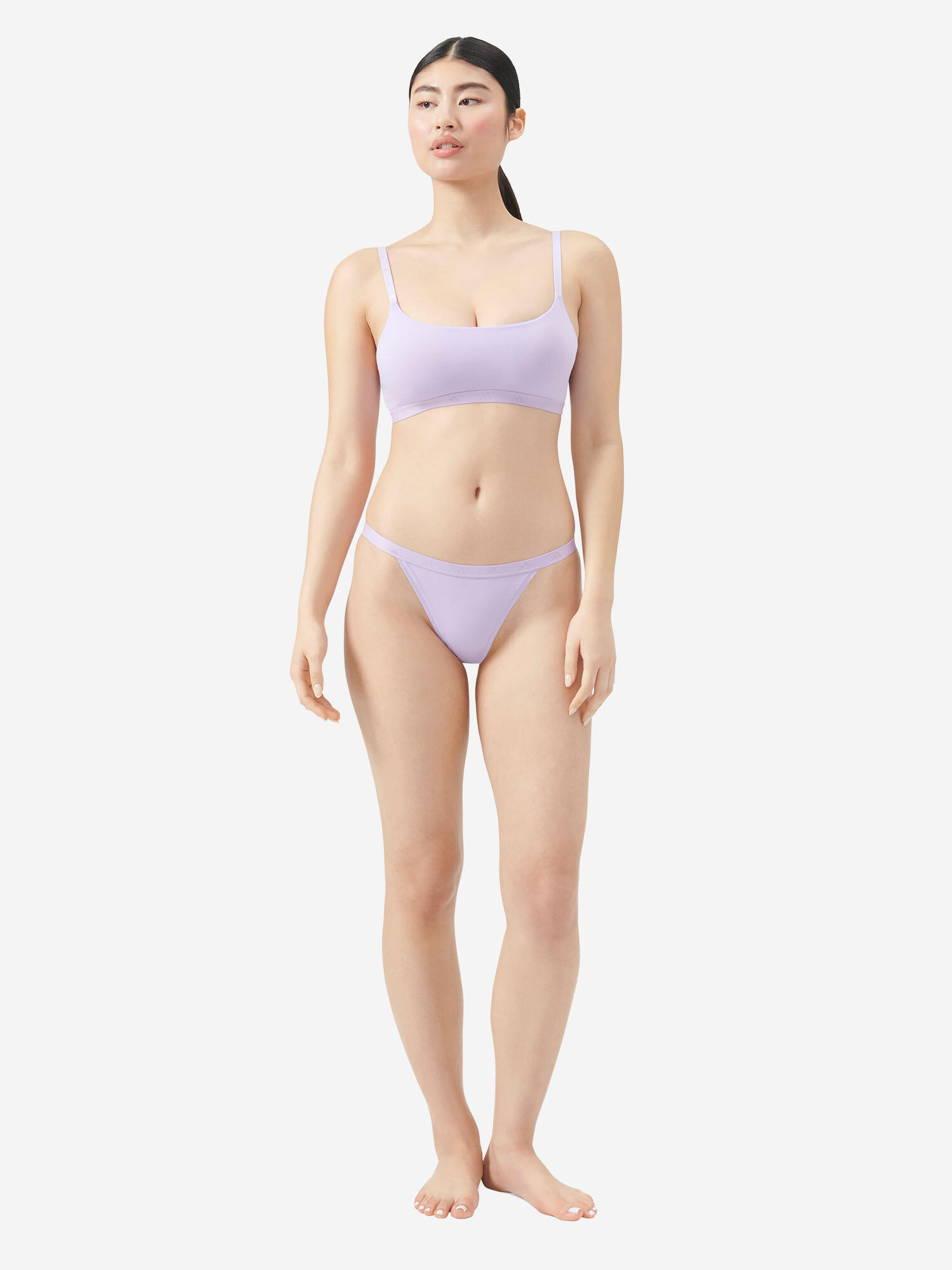 Bustier sportlich soft Damen - Sport Active Essentials Cotton flieder 7/7