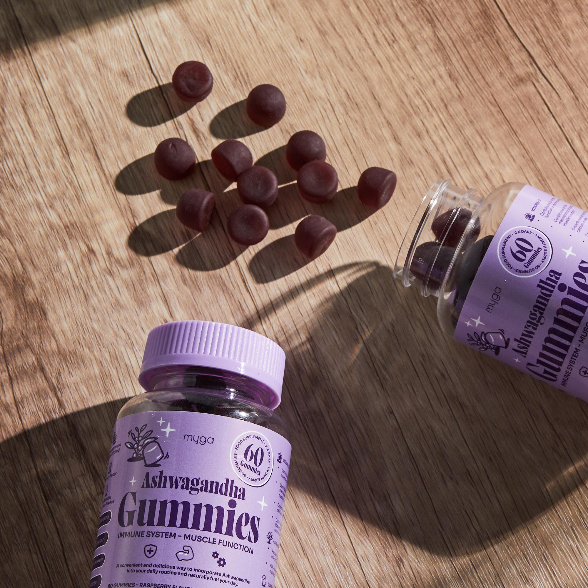 Želé Myga Ashwagandha Vitamin D 60 ks Malinové 6/7