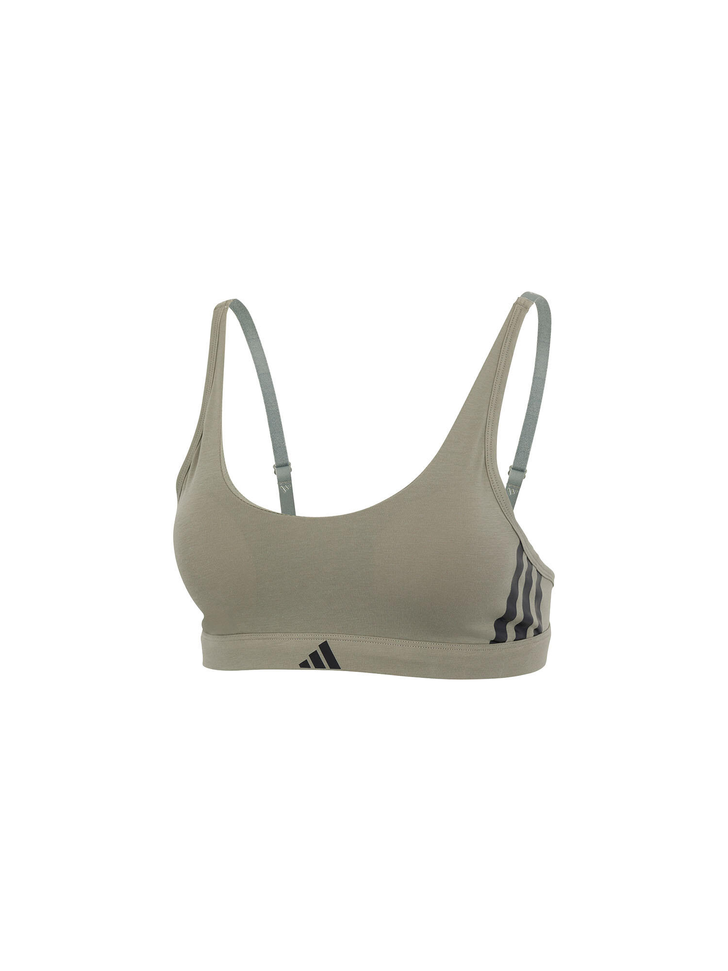 ADIDAS Bustier sportlich soft Damen - Sport Active Essentials Cotton 3 Stripes khaki
