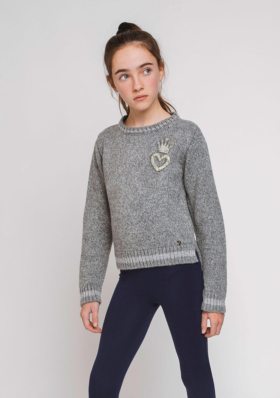 Maillot Heart Crown gris, niña 3/3