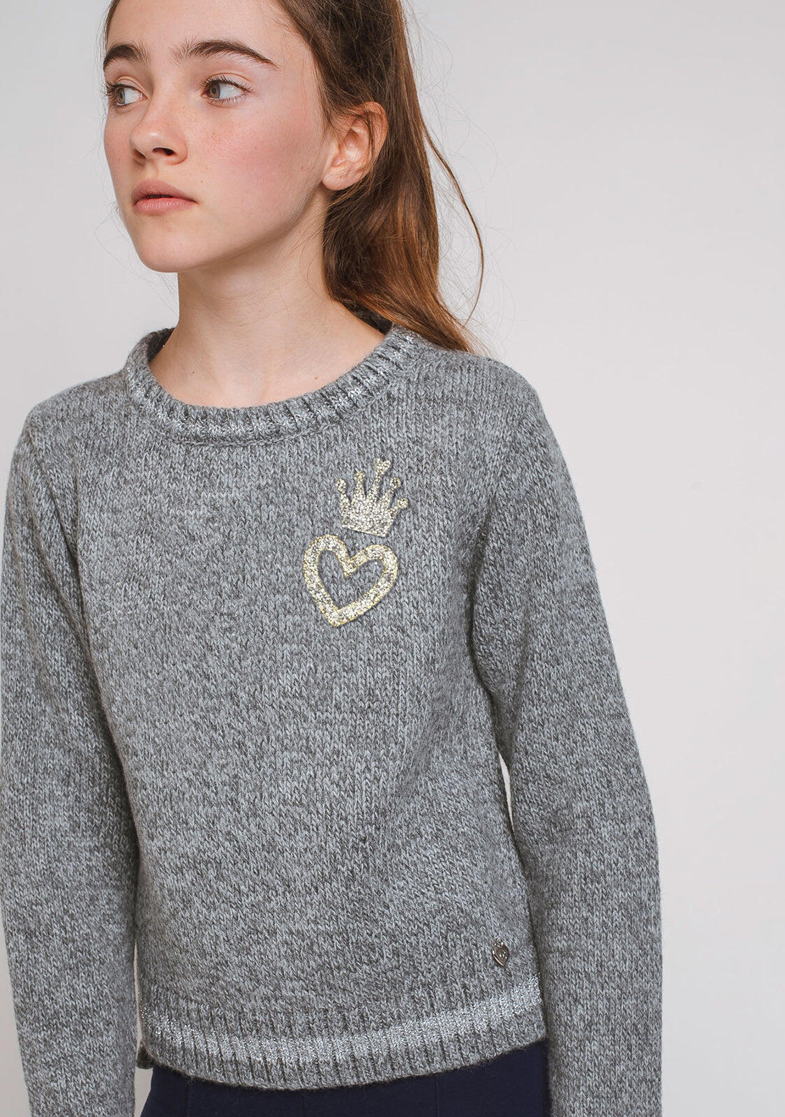 Maillot Heart Crown gris, niña 2/3