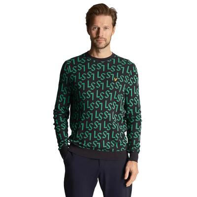 Trui met ronde hals lyle & scott monogram