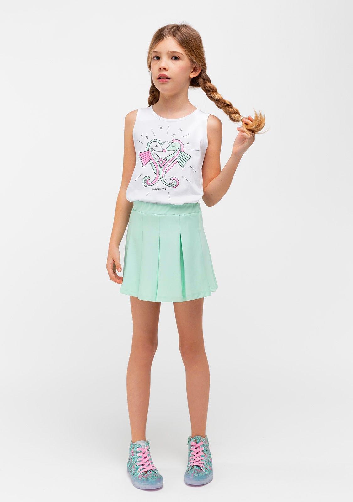 Top Niña Estampado Caballito Mar En Blanco 2/4