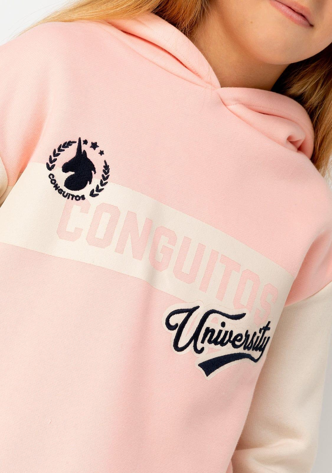 Sudadera con Capucha Universitaria Rosa de Niña 2/4