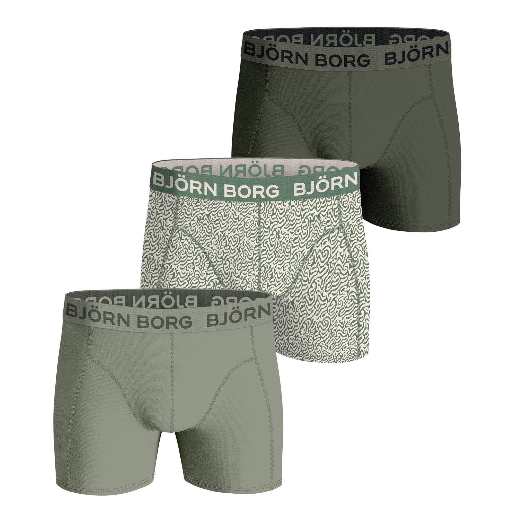 BJORN BORG Boxershort Herren 3er Pack Figurbetont-Cotton Stretch Boxer Trunks 3P