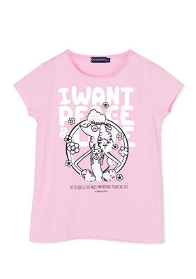 Camiseta De Niña Lentejuelas En Rosa