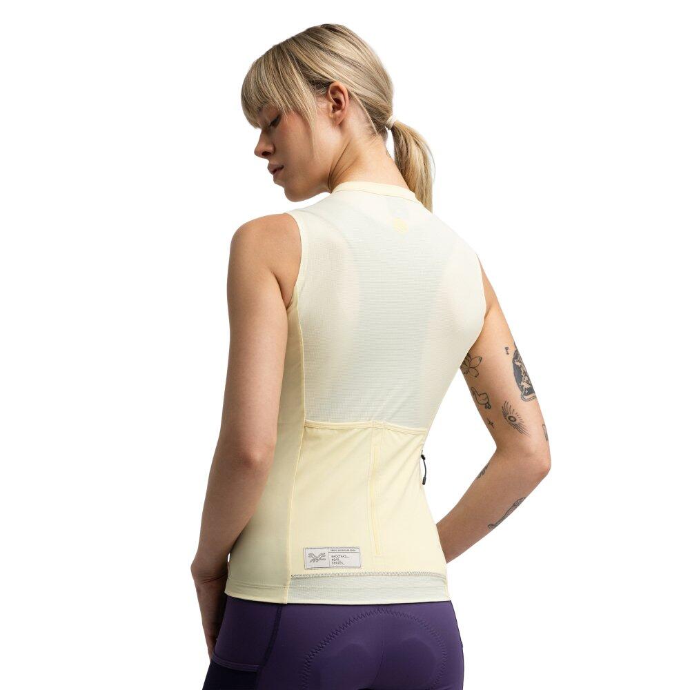 Maillot cyclisme gravel sans manches femme GM4 Strata Light Yellow Jaune 2/7