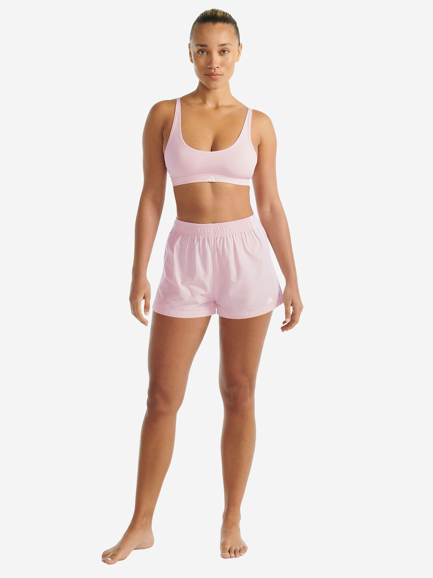 Bustier sportlich soft Damen - Sport Active Essentials Cotton 3 Stripes rosa 7/7