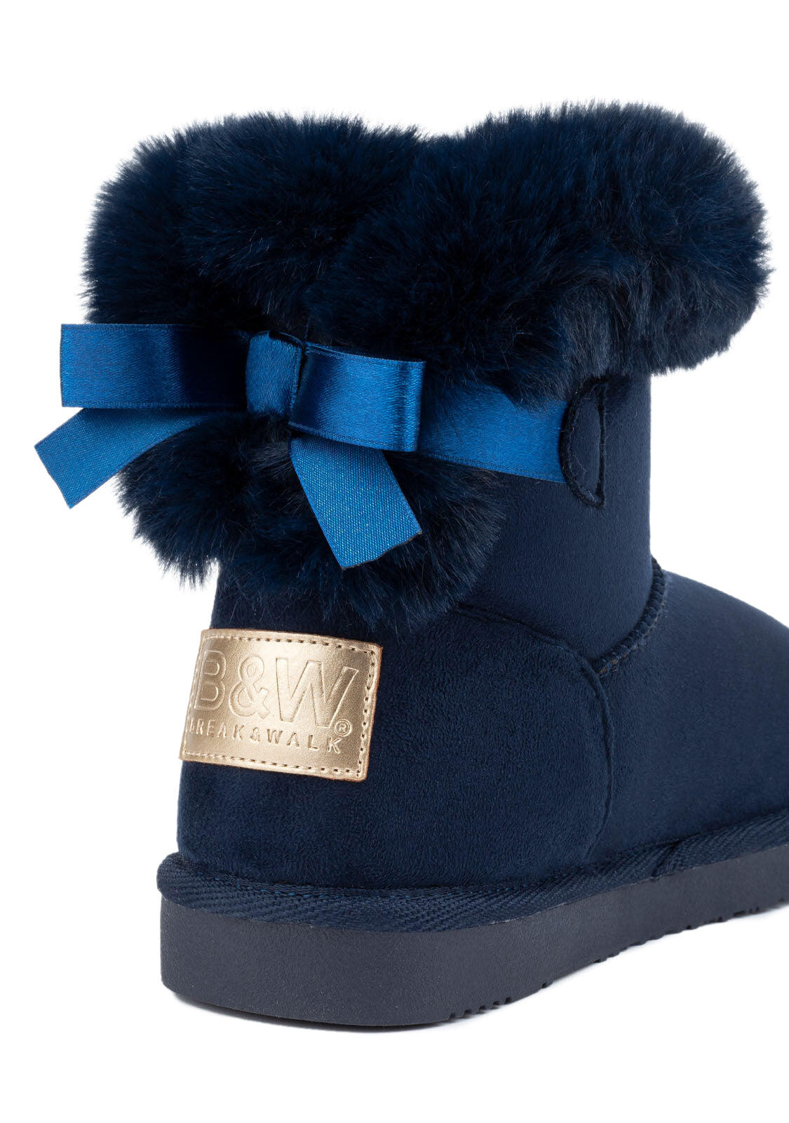 Botas Australianas Lazo Pelo Water Repellent Marino B&W Barefoot 3/3
