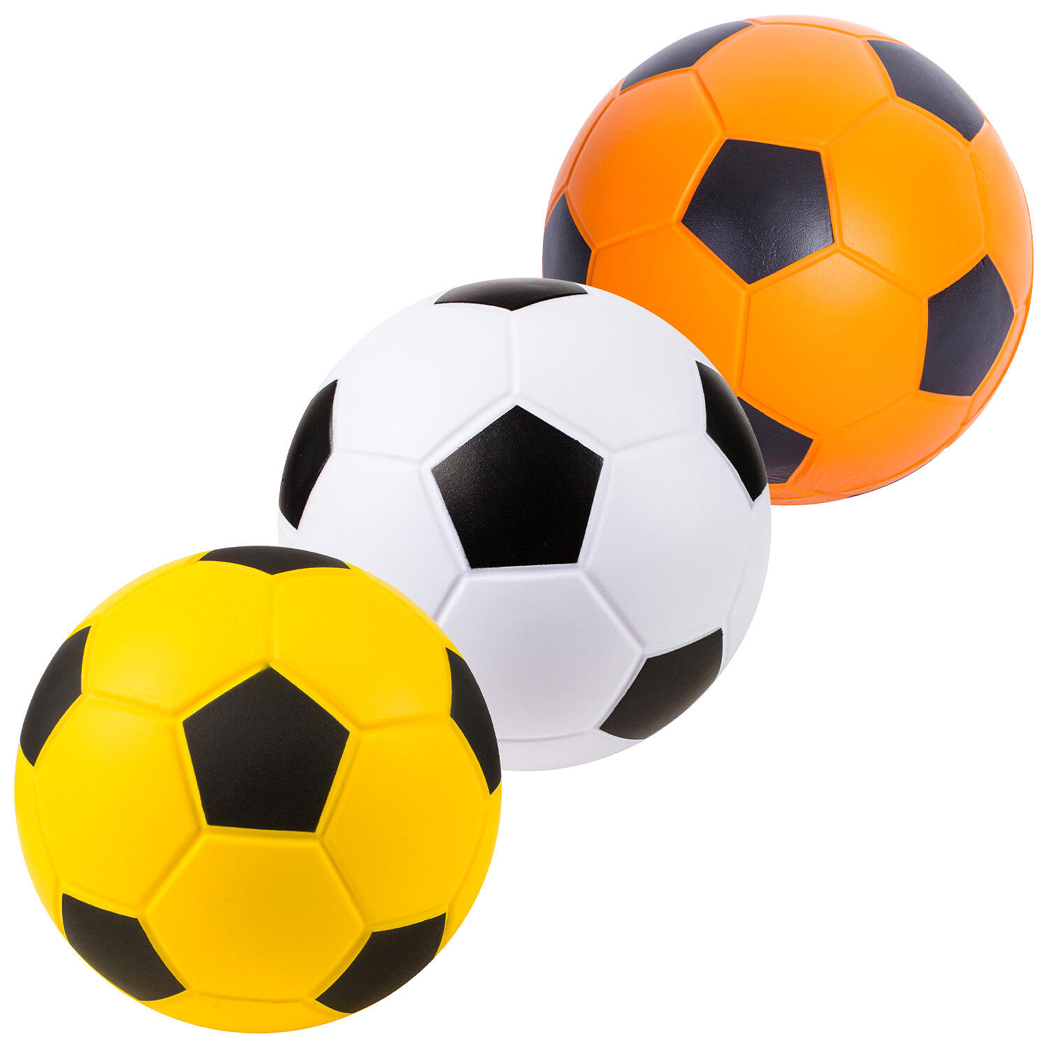 Weichschaumball PU-Fußball Weiß-Schwarz 20 cm Fußball Unisex Weiß-Schwarz 2/2