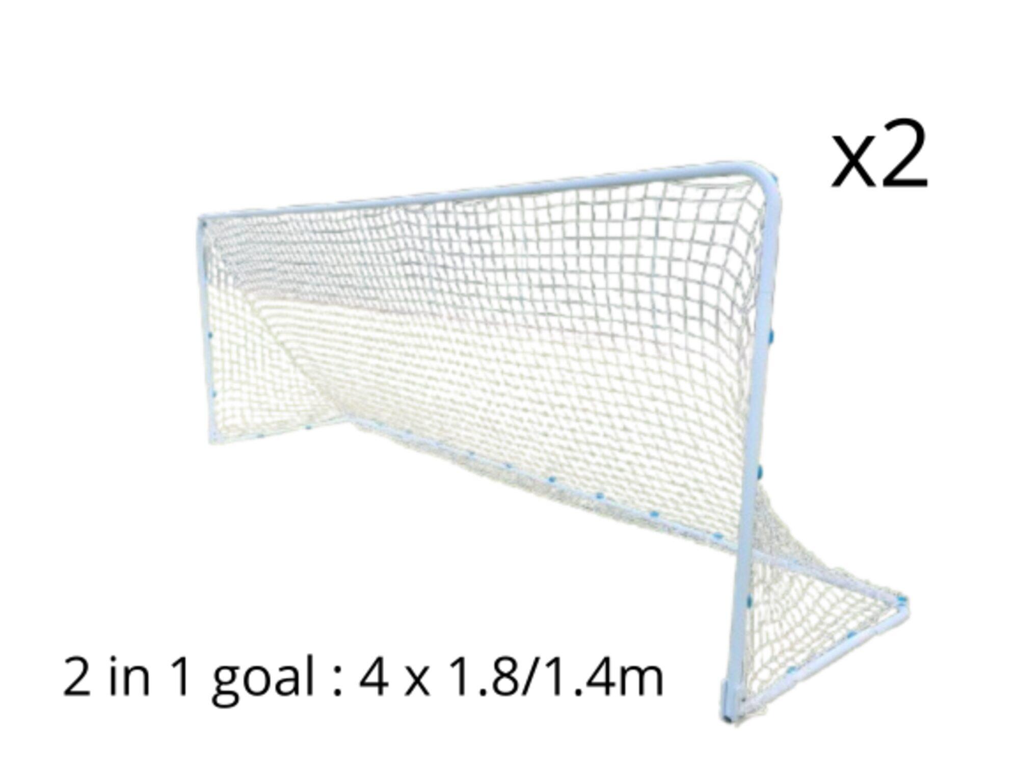 POWER SHOT Reversible Football Goal Pair 4×1.80 m Anodised Aluminium Ø35 mm