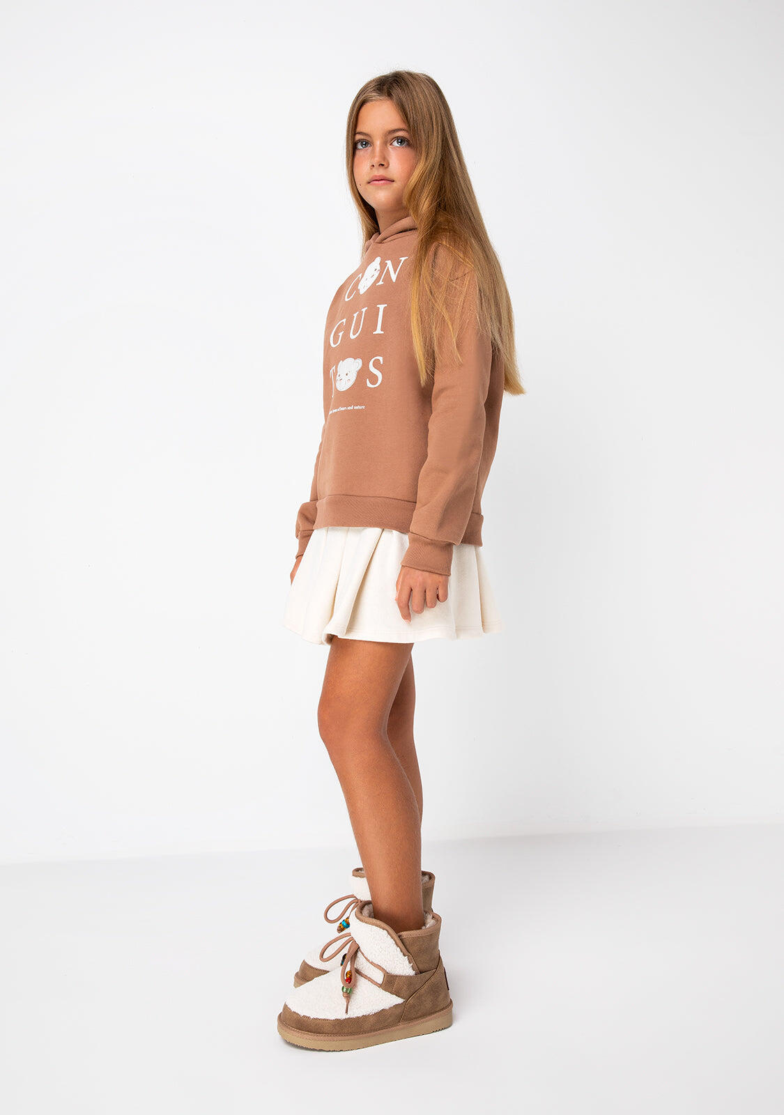 Sudadera Conguitos Marrón Niña 3/4