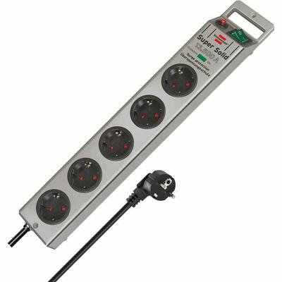 Stopcontactenstrip 5 tomas met interruptor brennenstuhl super-solid eu-stekker