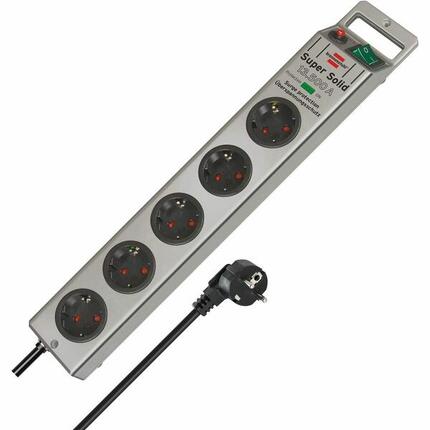 Steckerleiste mit 5 Steckdosen und Schalter Brennenstuhl Super-Solid EU-Stecker
