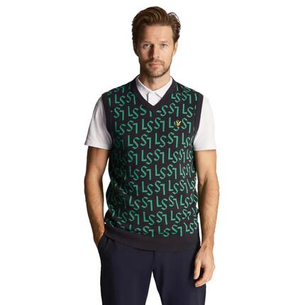 Pull col V sans manches Lyle & Scott Monogram