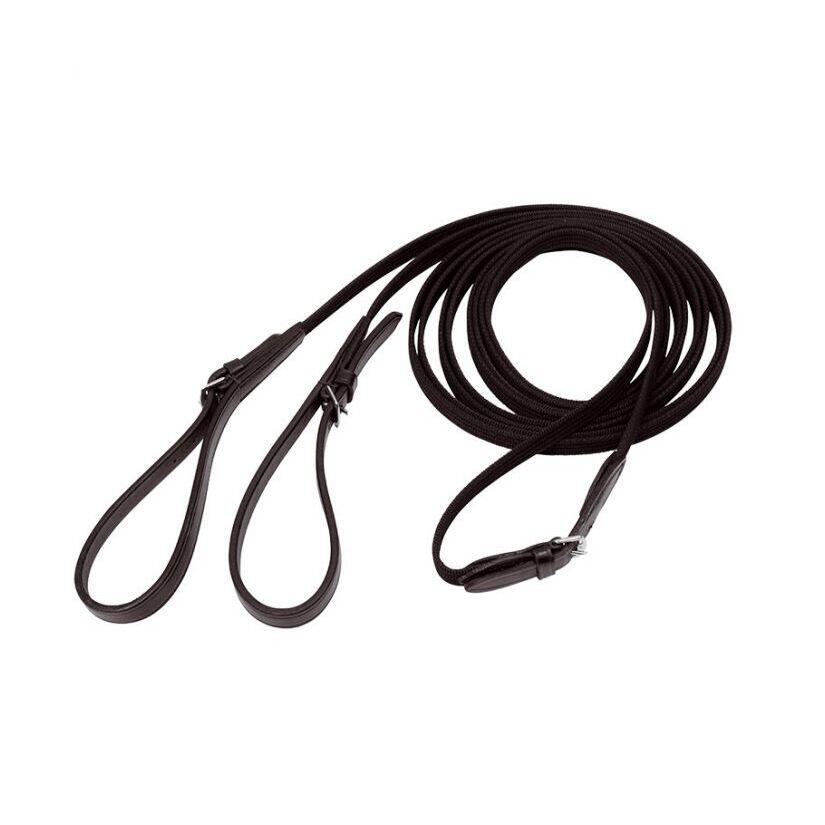 Kavalkade - Rêne Allemande Palmées Avec Fixations En Cuir Kavalkade - Rênes Allemandes - Noir - No Size - Decathlon