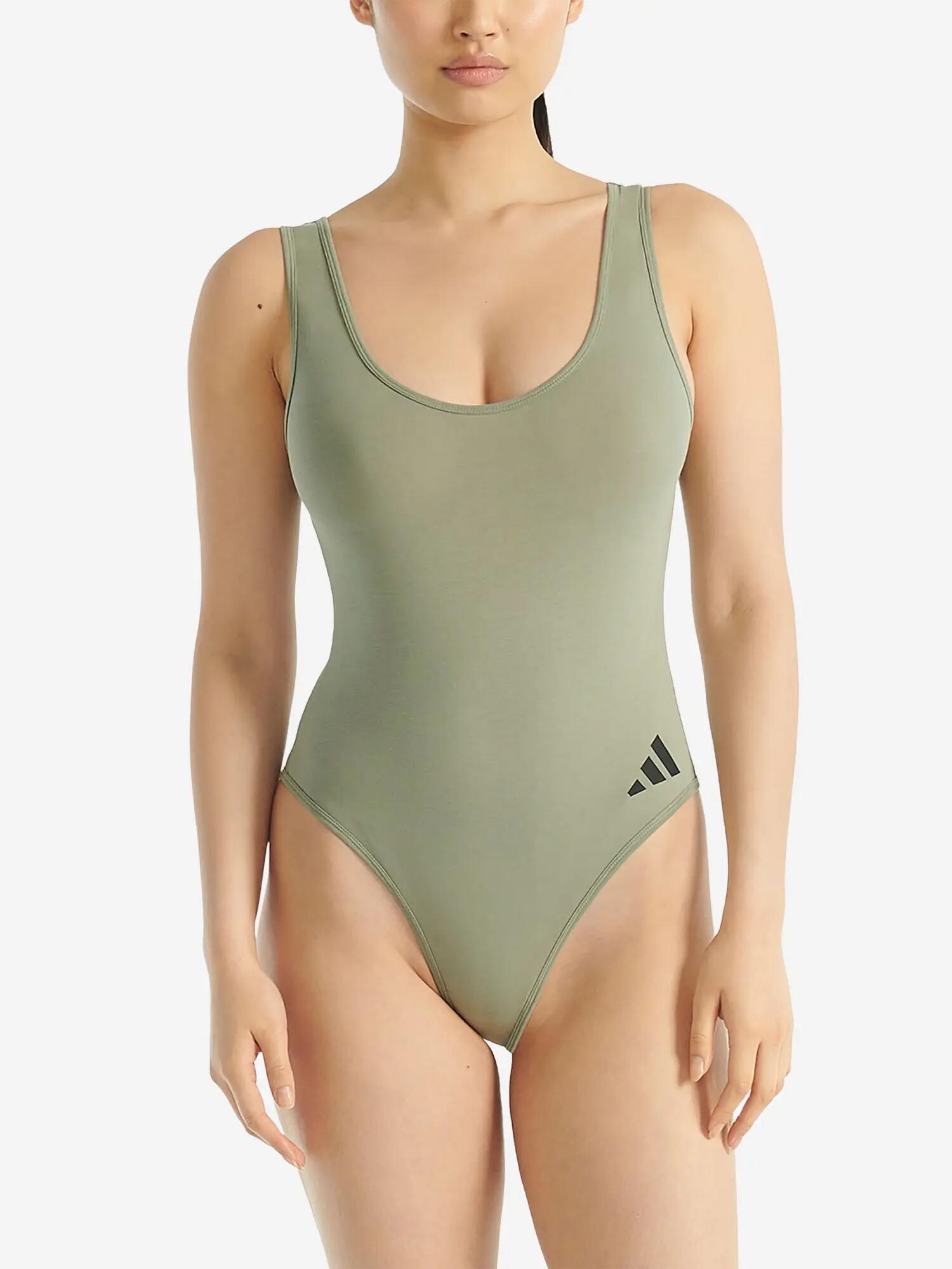 Body Einteiler Damen - Sport Active Essentials Cotton 3 Stripes khaki 2/7