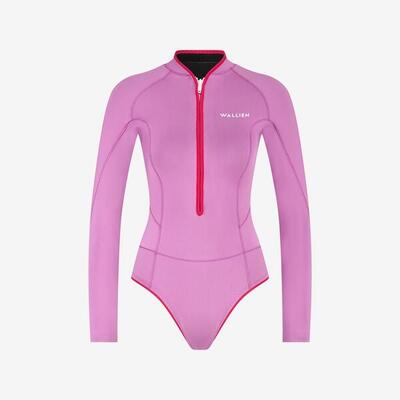 Premium shorty dames wetsuit voor surfen kiten zwemmen snorkelen in yulex - roze
