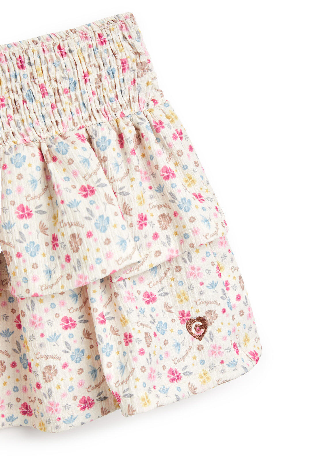 Falda Volantes Estampado Florar 2/4