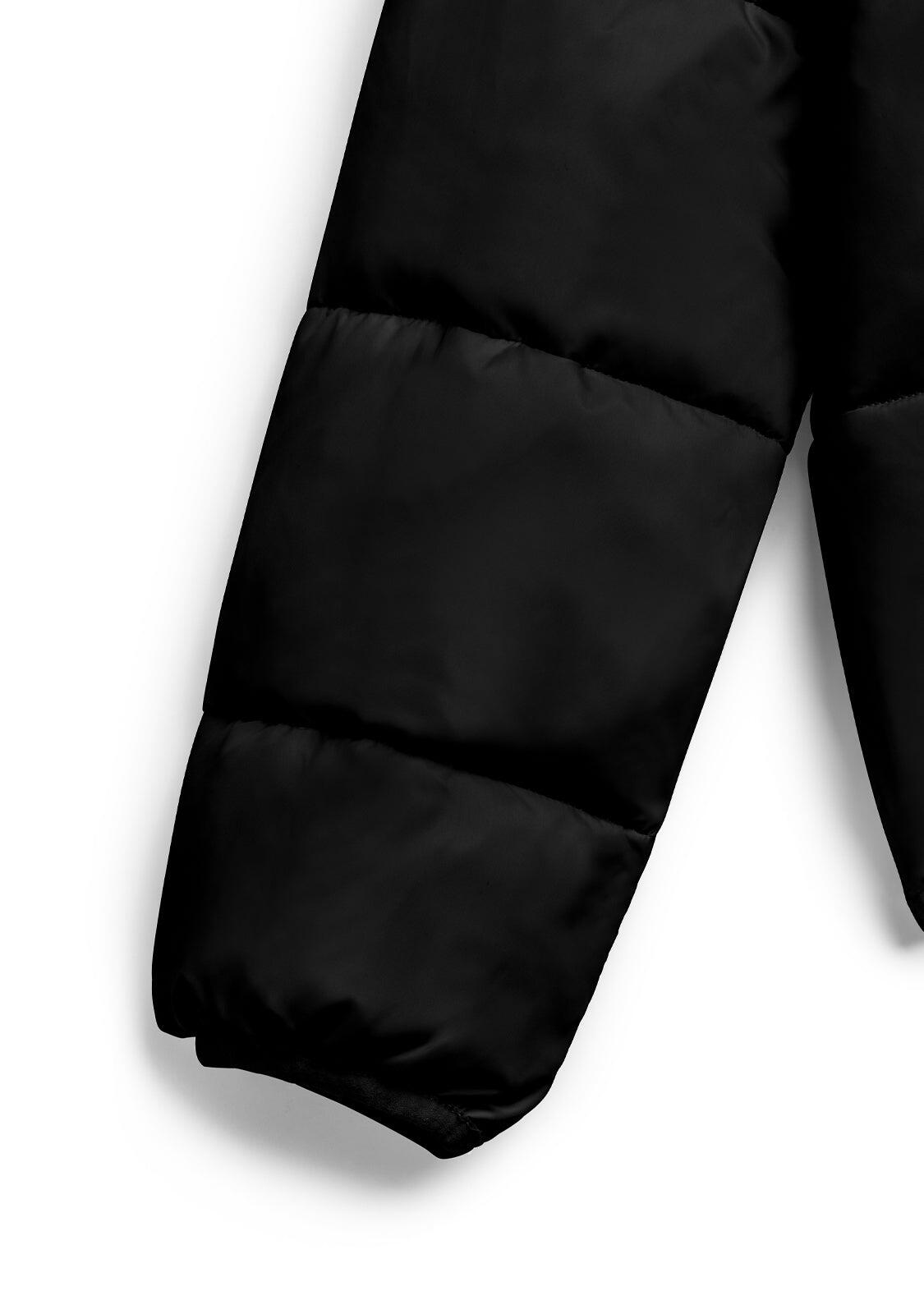 Chaqueta Puffer Negra en Nylon Conguitos 3/5