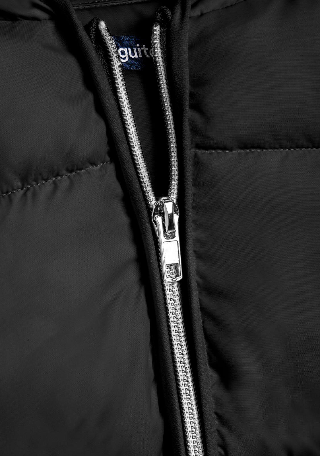 Chaqueta Puffer Negra en Nylon Conguitos 4/5