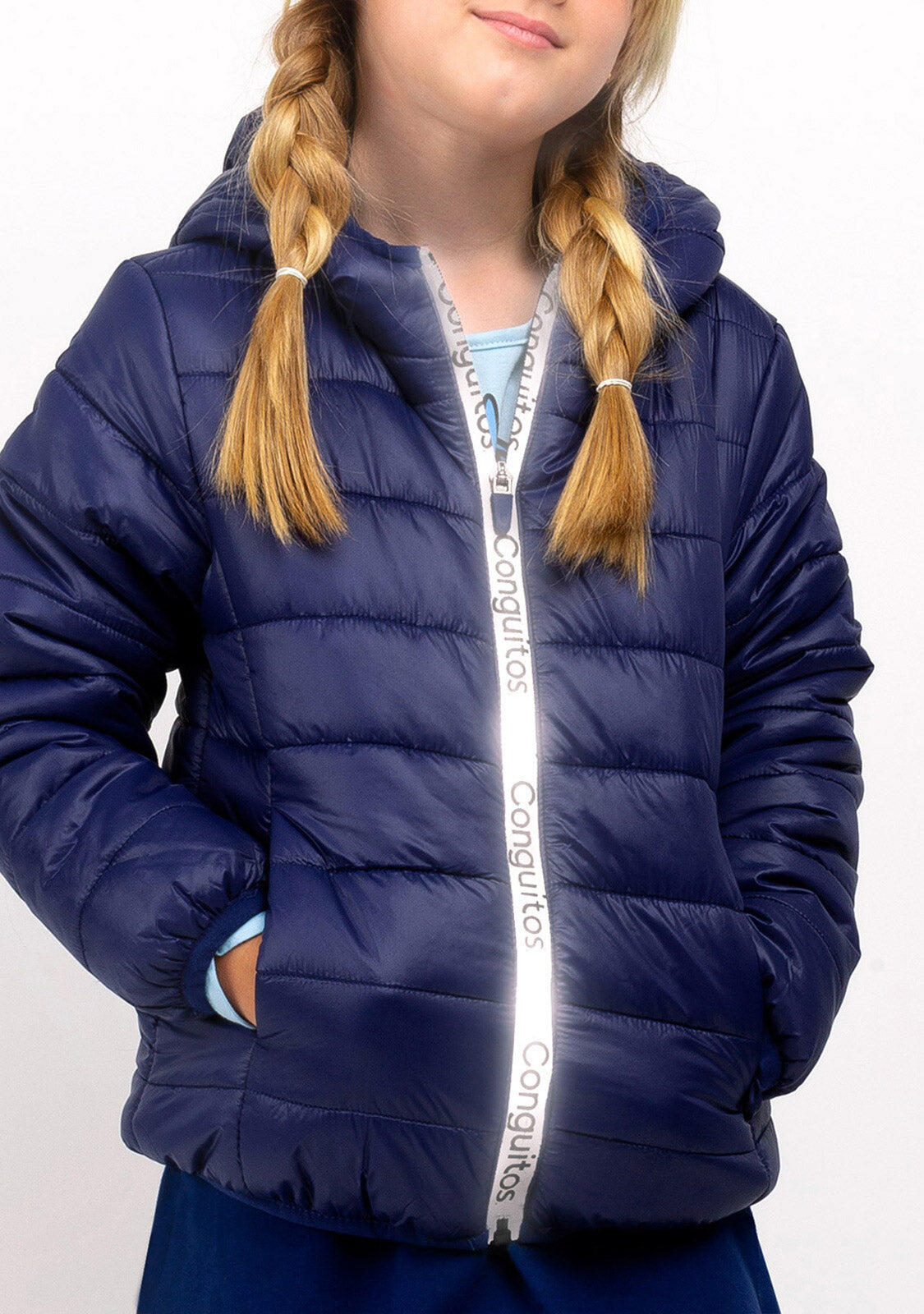 Anorak de Niña de Poliéster Reciclado en Azul Marino 3/3