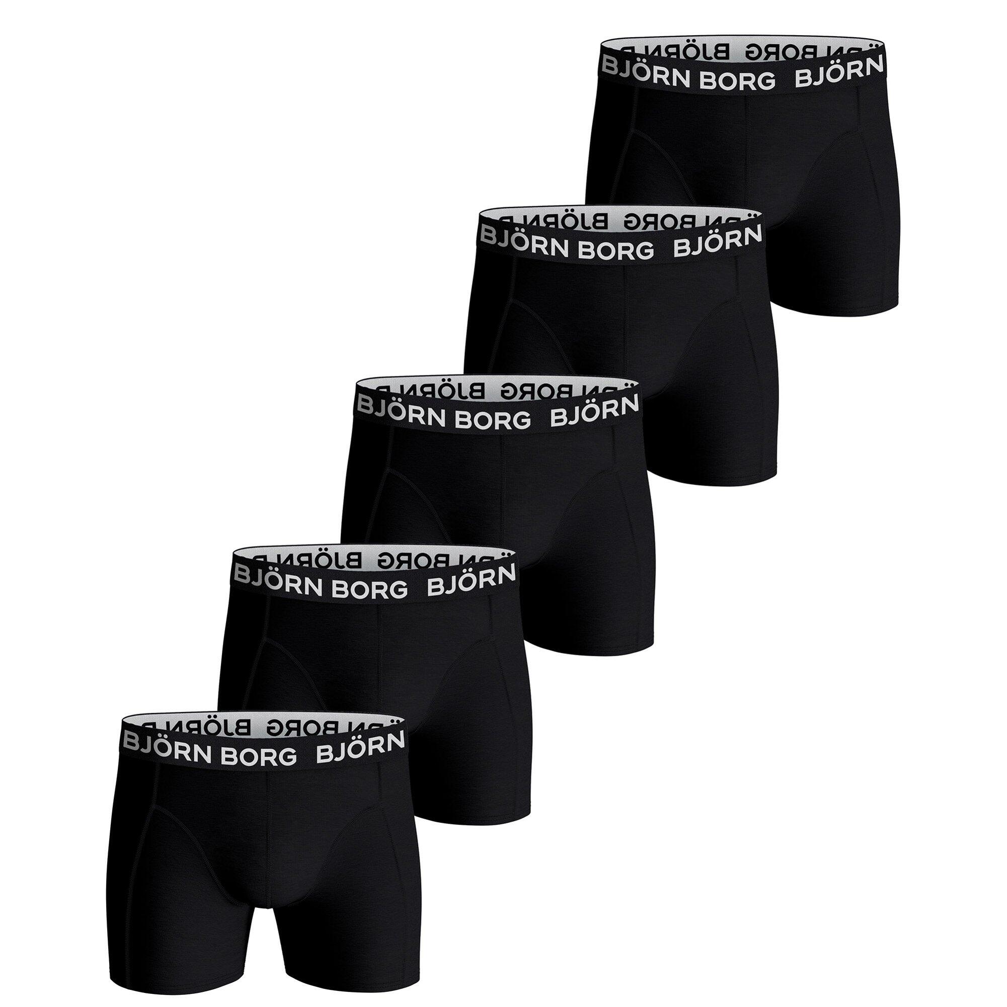 BJORN BORG Boxershort Herren 5er Pack Figurbetont-Cotton Stretch Trunks Big Logo 5P