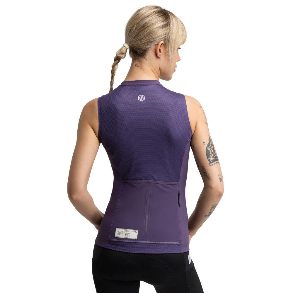 Camisola de ciclismo gravel sem mangas para mulher GM4 Strata Aubergine Roxo 2/6