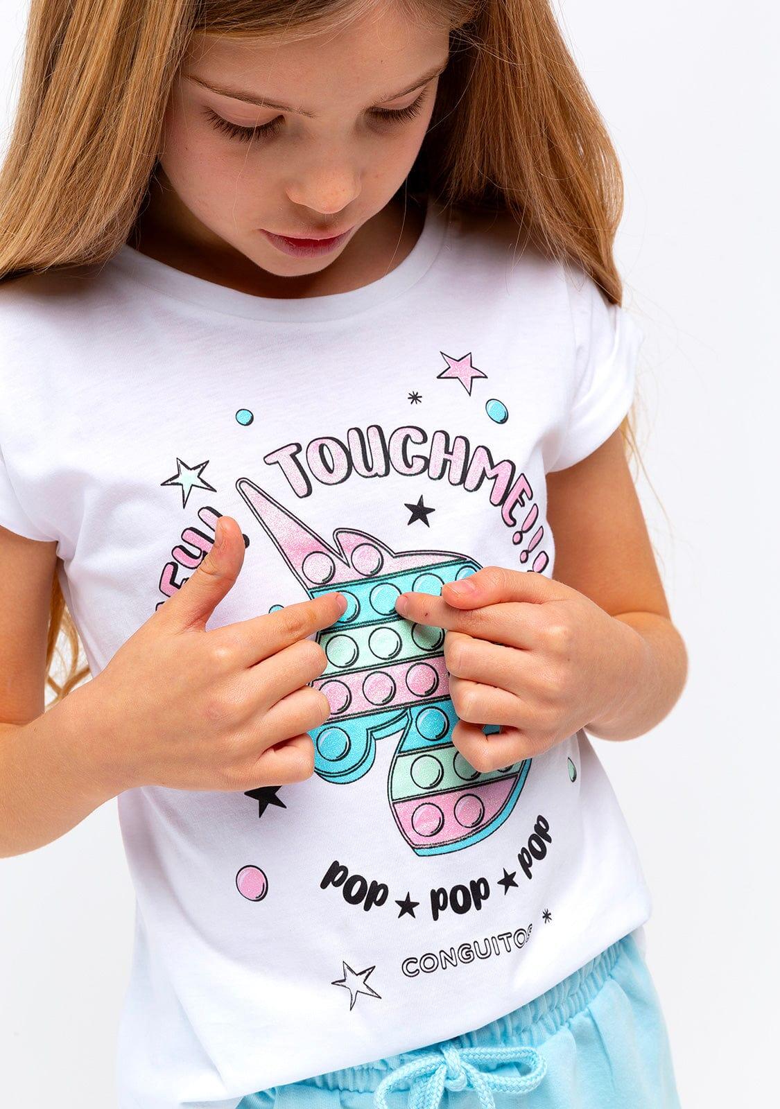 Camiseta Niña Unicornio Glitter Blanco 4/4