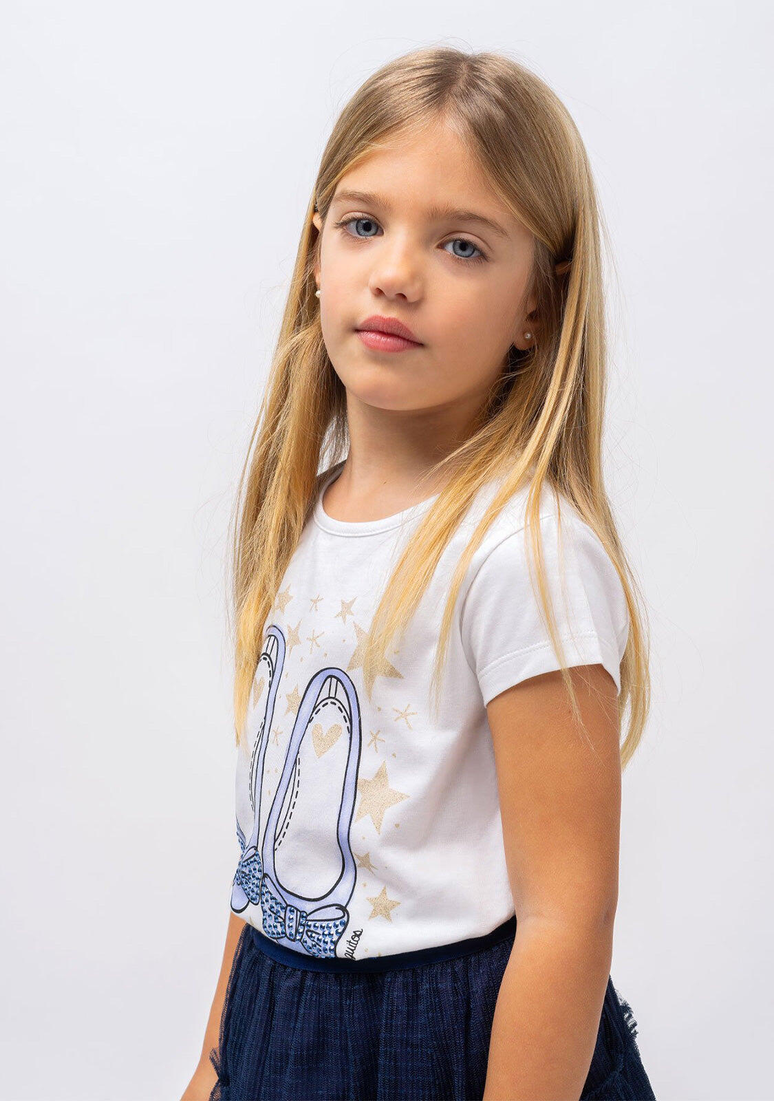 Camiseta de Niña Bailarinas Celeste 2/3