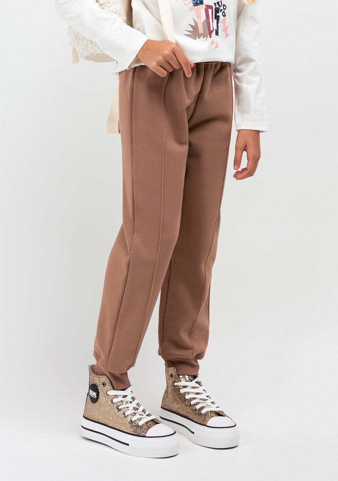 Joggers de Niña Basic Marrón 2/4