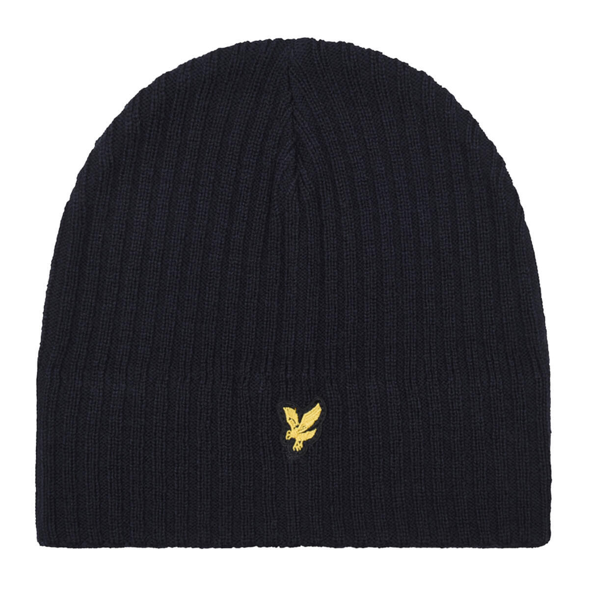 LYLE AND SCOTT Lyle & Scott Mens Knitted Ribbed Classic  Beanie Hat - Dark Navy - One Size