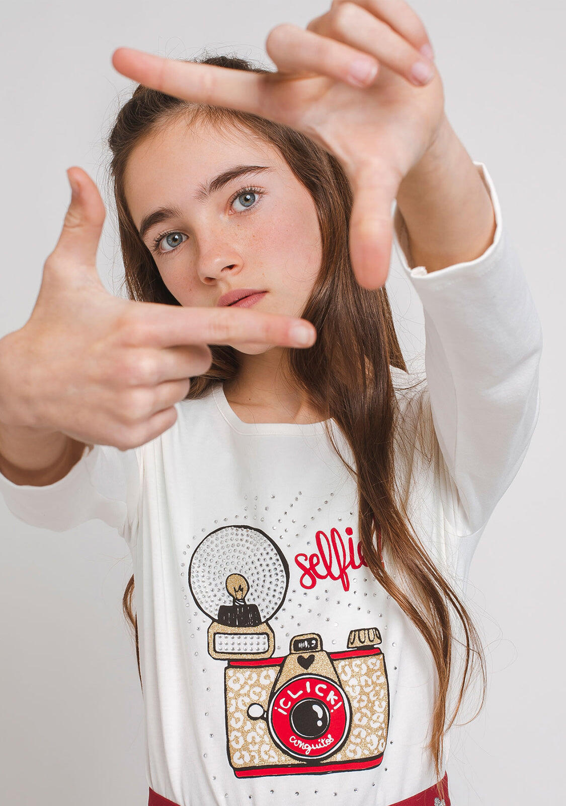 Camiseta de algodón "Camera" de niña 2/2