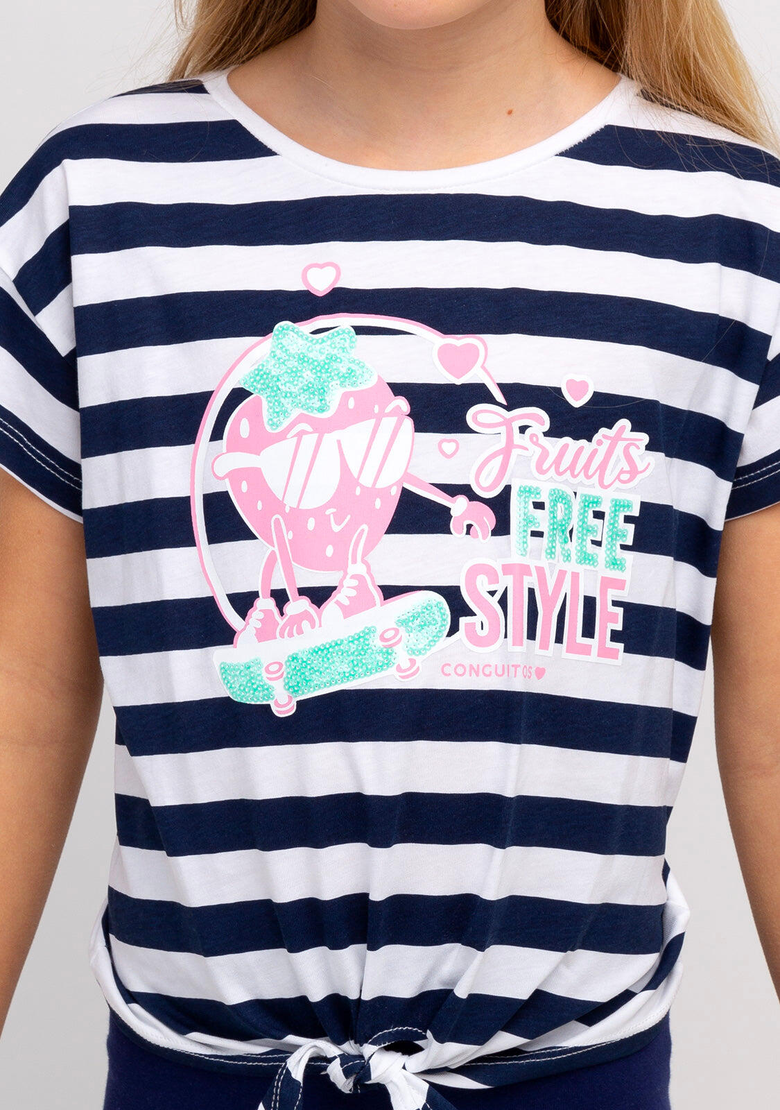 Camiseta De Niña Estampado Rayas 4/4