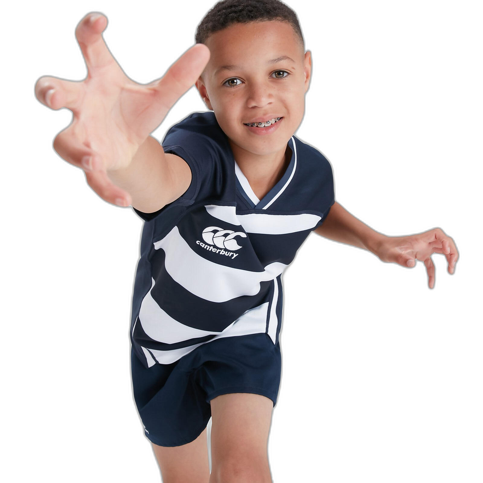 Gestreiftes Kindertrikot Canterbury Vapodri Evader 3/5