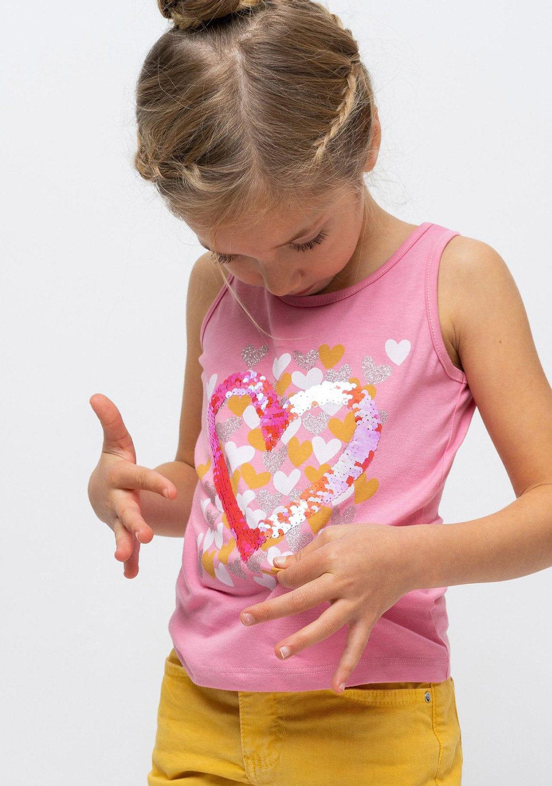 Camiseta de Niña Corazones Rosa 3/3