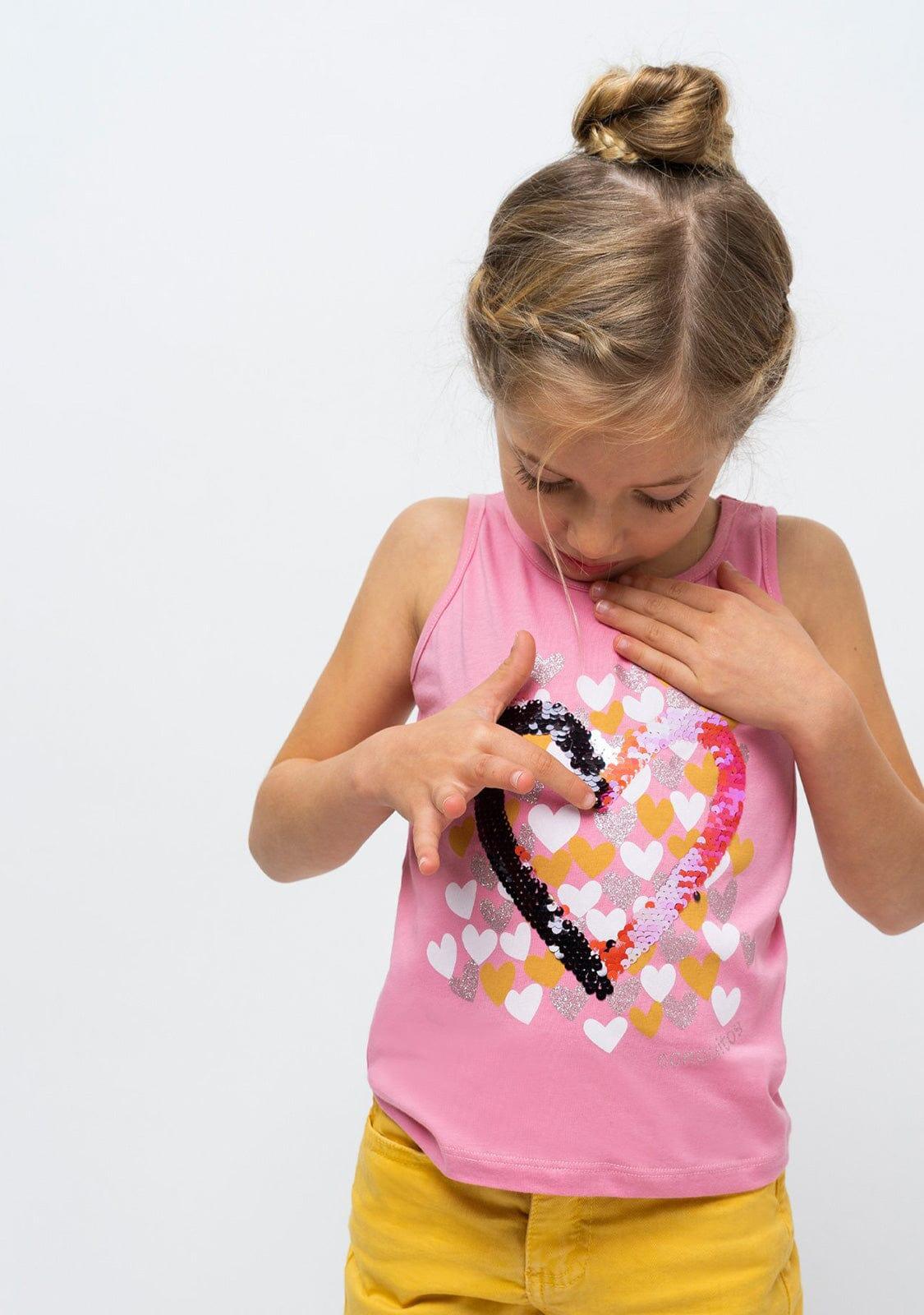 Camiseta de Niña Corazones Rosa 2/3