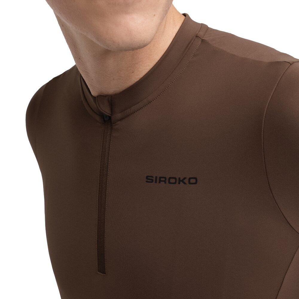 Maillot cyclisme gravel demi-zip homme GM5 Terraquest Brown Marron 4/7