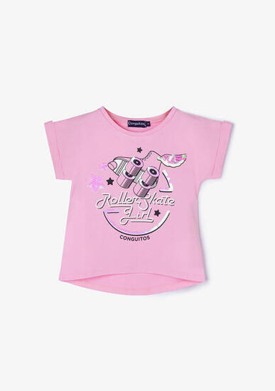 Camiseta De Niña Lentejuelas Rosa