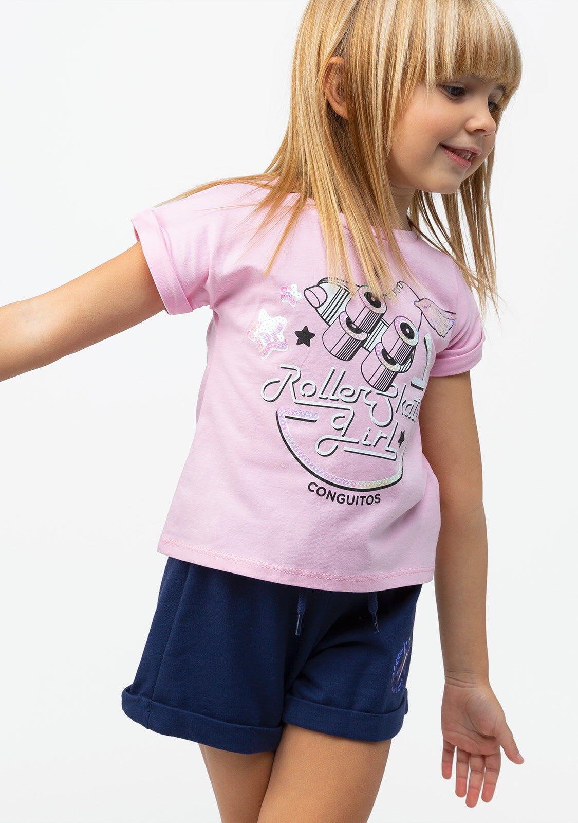 Camiseta De Niña Lentejuelas Rosa 3/5