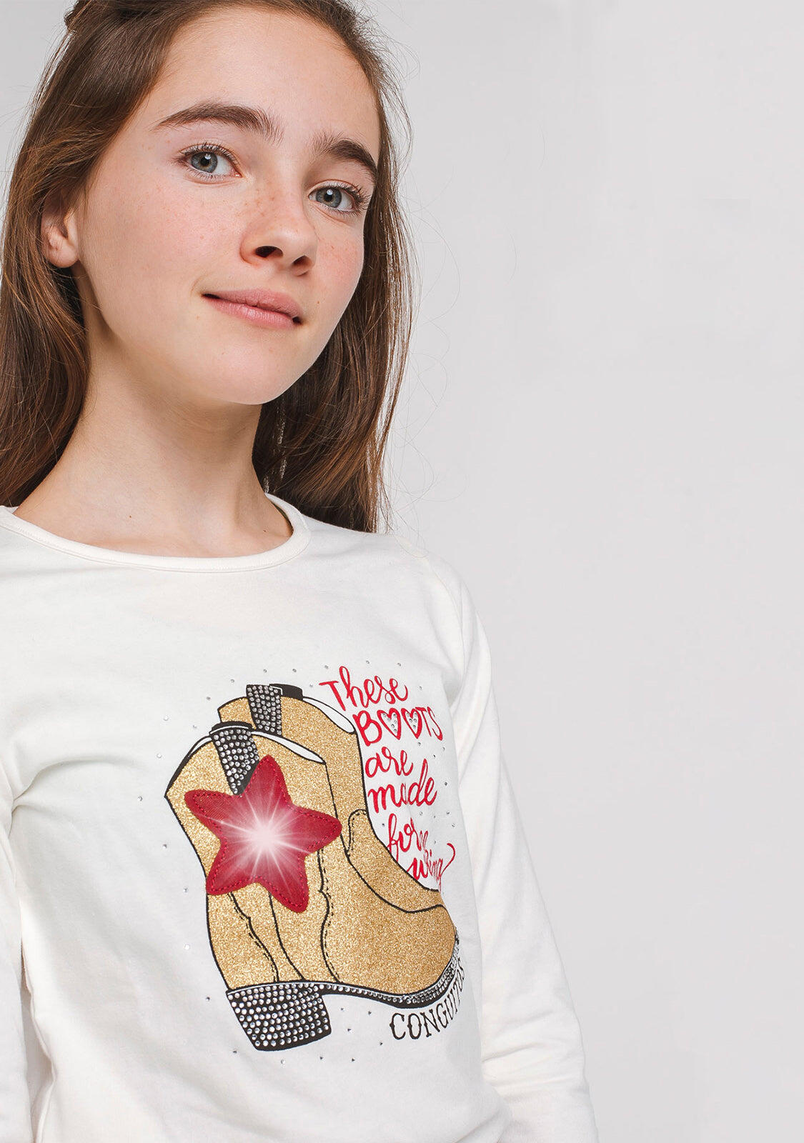 Camiseta "Boots" de niña con luces 2/4