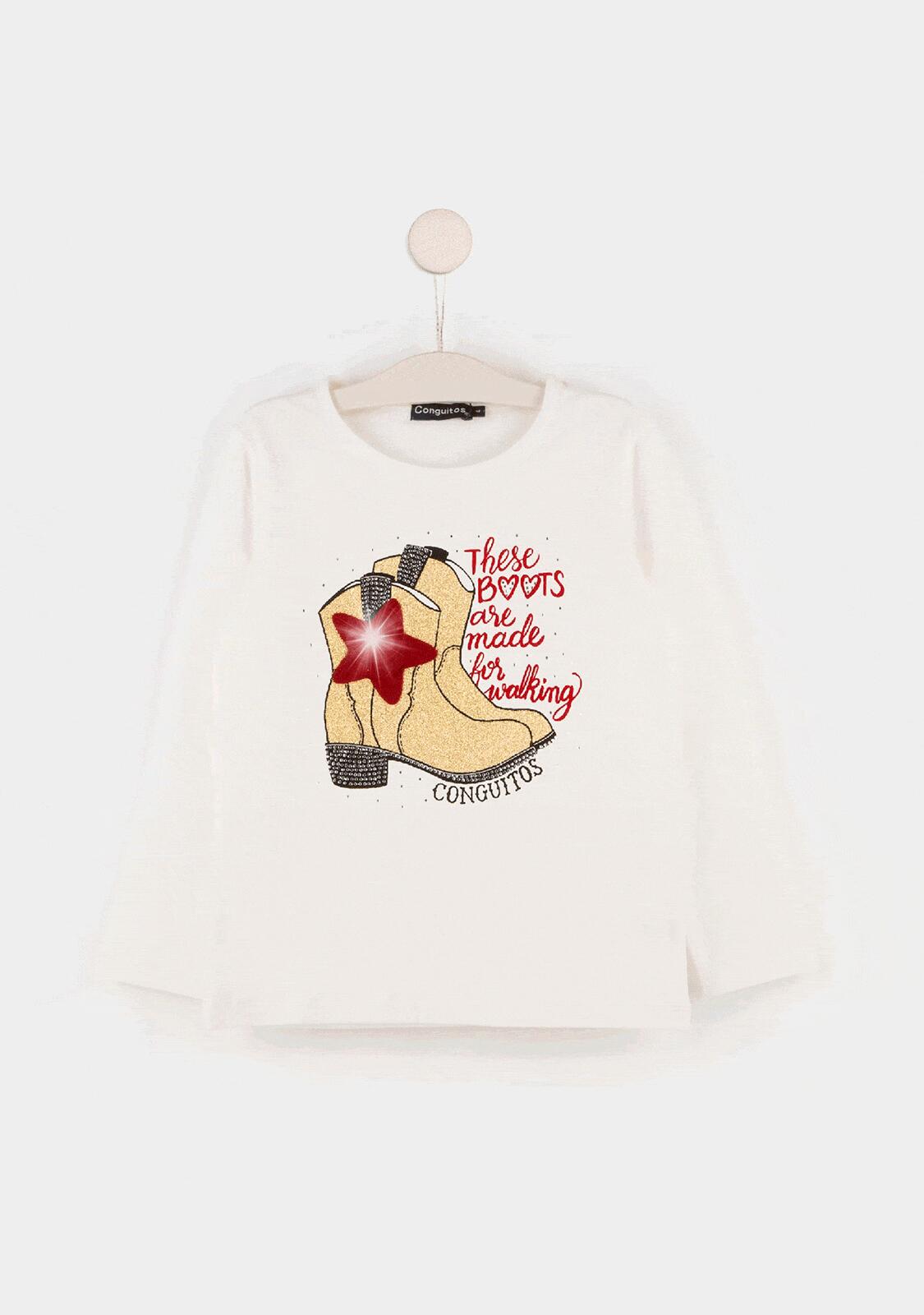 Camiseta "Boots" de niña con luces 4/4