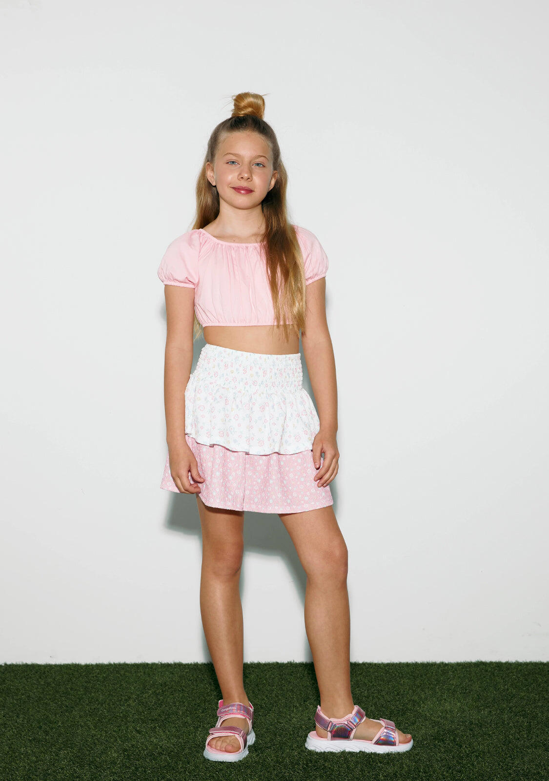 Falda Volantes Flores Patchwork 4/5