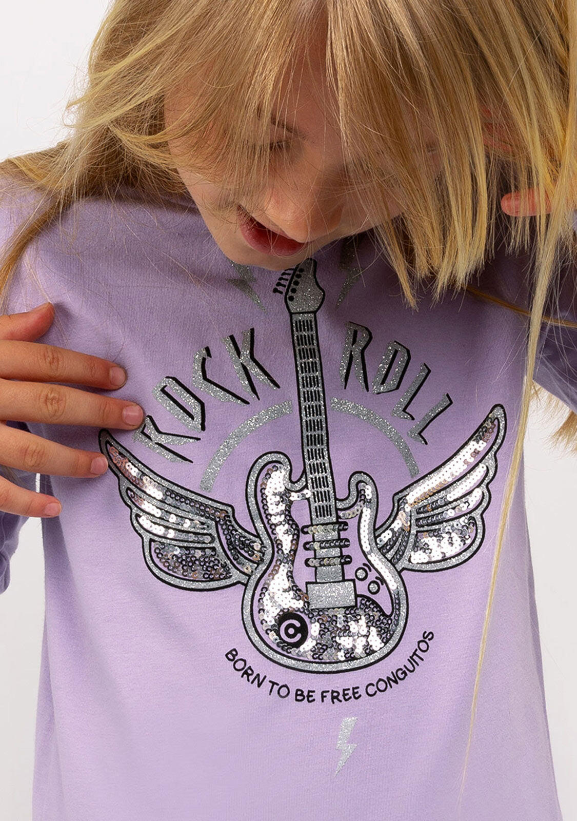 Camiseta de Niña de Manga Larga en Morado Malva 4/4