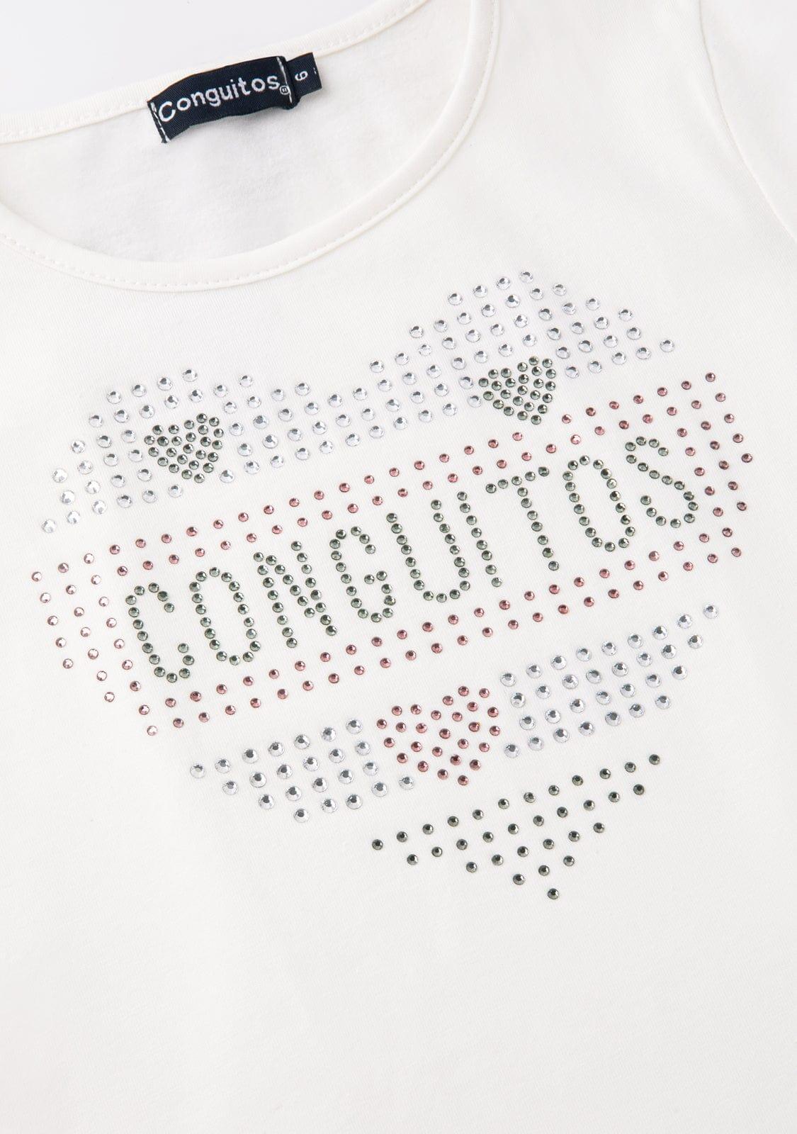 Camiseta Corazón Strass Blanca Niña 4/4