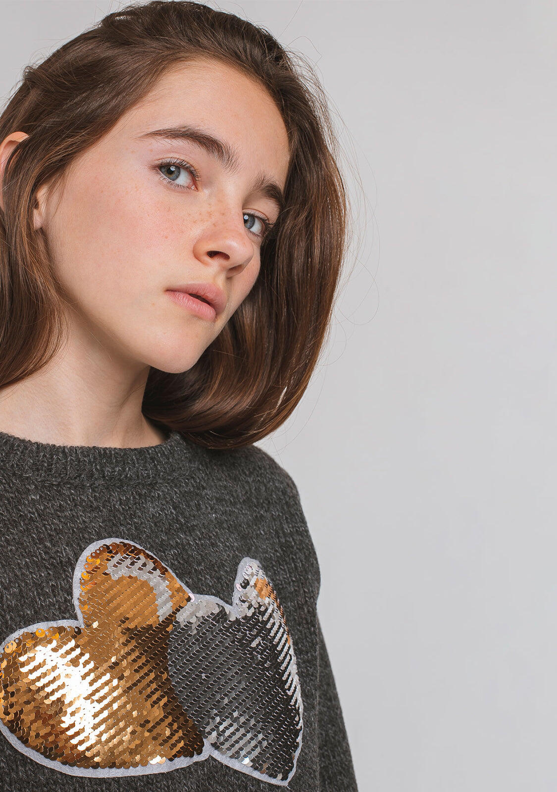 Maillot negro "Lentejuelas reversibles" de niña 3/3