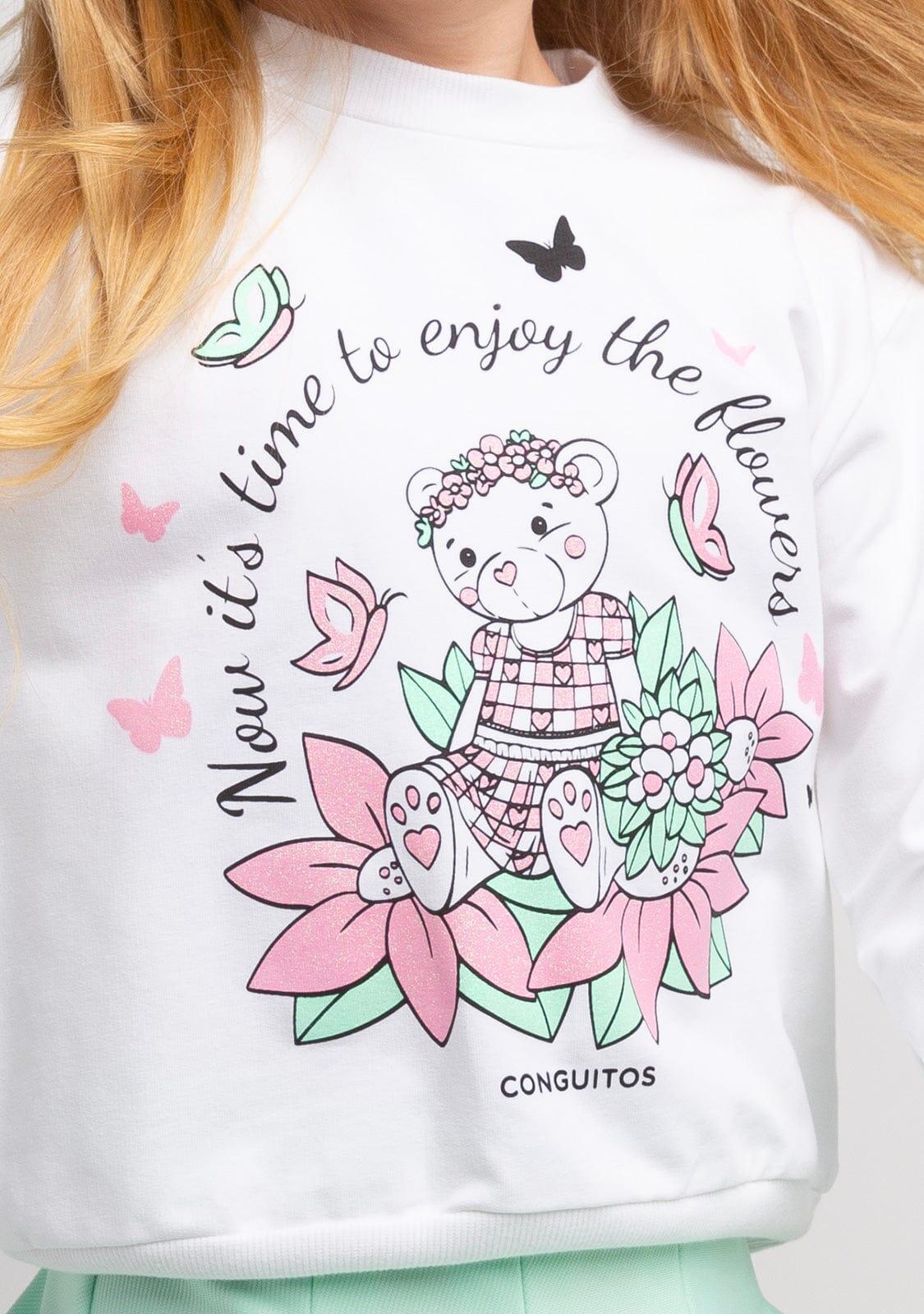 Sudadera de Niña Blanca en Glitter 2/5