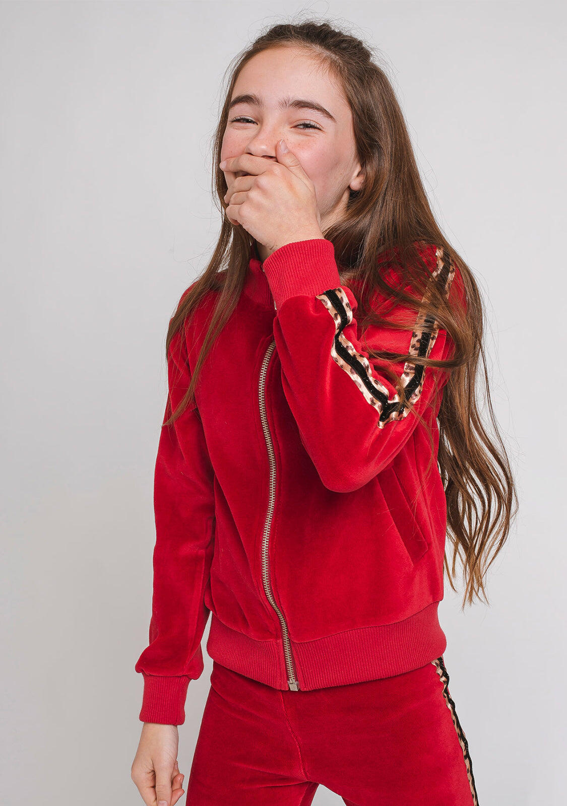 CHAQUETA DE CHANDAL TERCIOPELO ROJA 4/4
