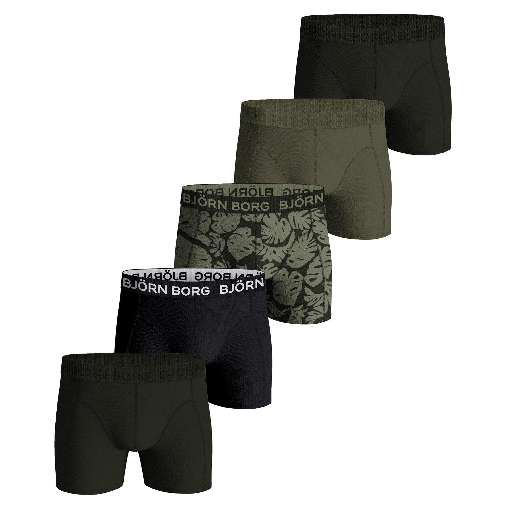 BJORN BORG Boxershort Herren 5er Pack Figurbetont-Cotton Stretch Trunks Big Logo 5P